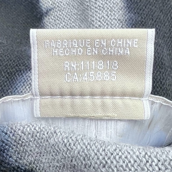 MICHAEL MICHAEL KORS BLACK, WHITE & GRAY STRIPED OPEN FRONT KNIT CARDIGAN - Picture 10 of 12